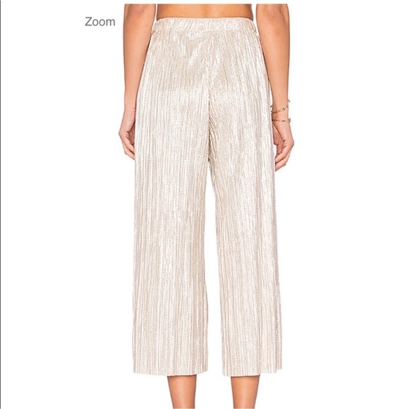 Alice + Olivia Elba metallic plisse pull on cropped wide legged pant size 4 NWT - Picture 10 of 13